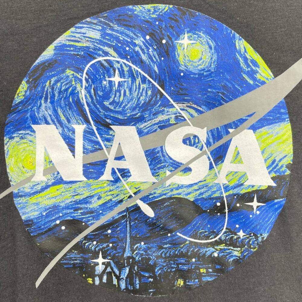 Fifth Sun Womens Gray NASA Space Graphic Short Sleeve Crew Neck Shirt 2X NEW